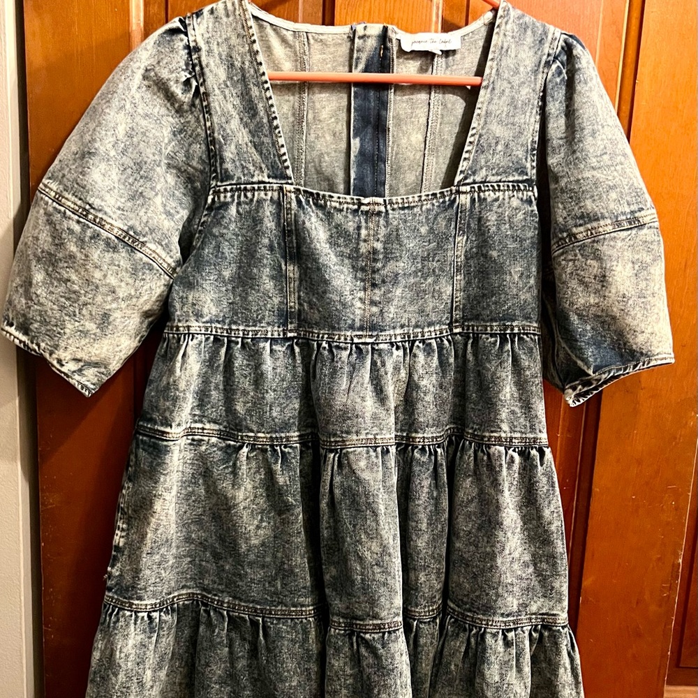 Jean baby doll dress by Jacquie The Label